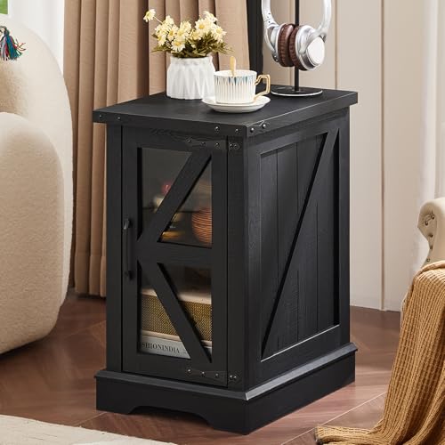 3-Piece Farmhouse Coffee Table Set with Hidden Storage and Barn Doors