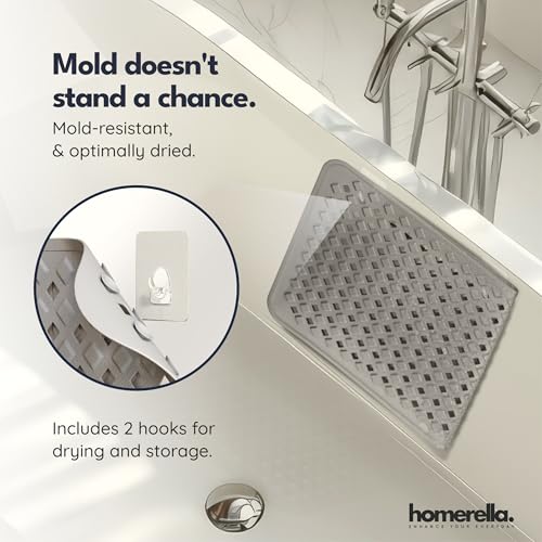 Homerella Extra Long Non-Slip Bathtub Mat 35x16 Anti-Mold