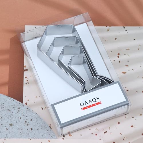 QAAQS Neck Tie Cookie Cutter Set (4 Pieces) 2–5 inch Stainless Steel – Variation: Neck Tie