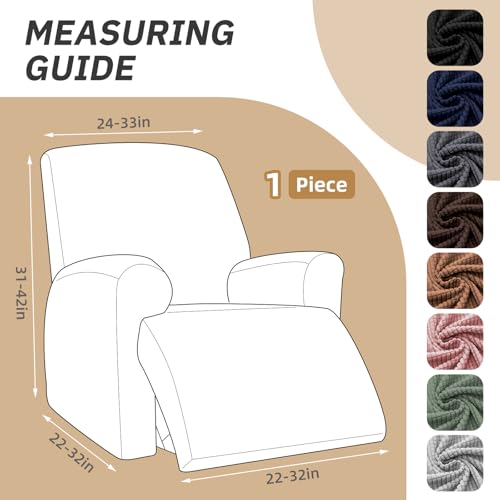 Stretch Recliner Chair Cover - Washable Dark Gray, Pet Friendly
