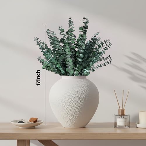 12 PCS Preserved Eucalyptus Stems for Shower, 17-Inch Natural Dried Greenery