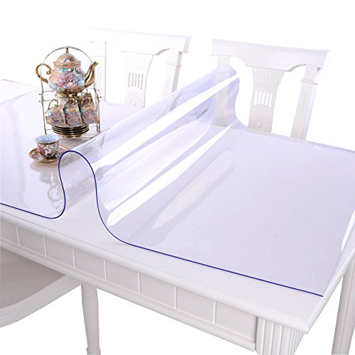 1.5mm Thick Clear PVC Table Protector - 24 x 48 Inch Waterproof Table Cover