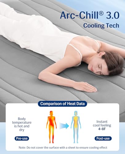 Cooling Mattress Pad Queen - Instant Cooling, Breathable & Soft