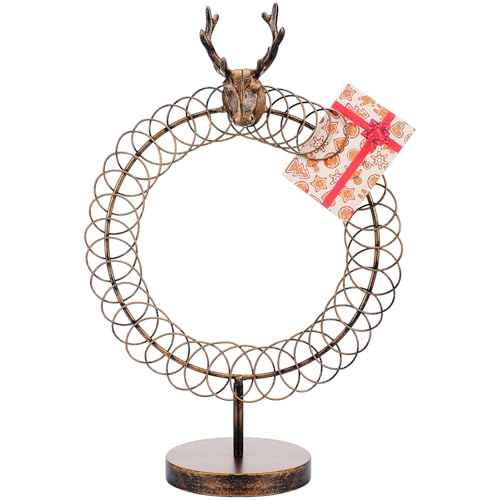 Reindeer Christmas Card Holder Display 18-inch Metal Spiral Decor