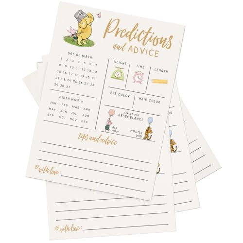 Baby Shower Predictions and Advice Cards - Classic Storybook Theme, 30 Pack