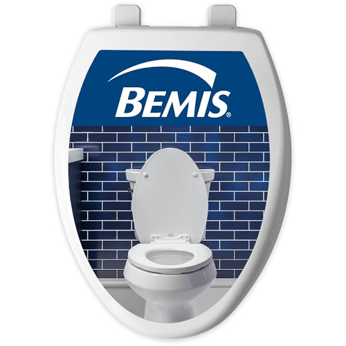 Elongated Toilet Seat, Durable Plastic with Top-Tite Installation, White