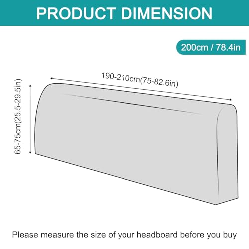 Stretch Velvet Bed Headboard Cover - Soft Washable Protector 75-82.6in
