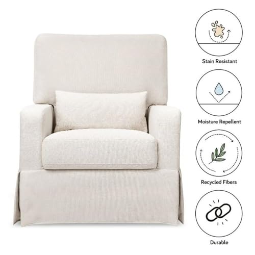 Namesake Crawford 360° Swivel Glider Recliner with Lumbar Pillow - Cream