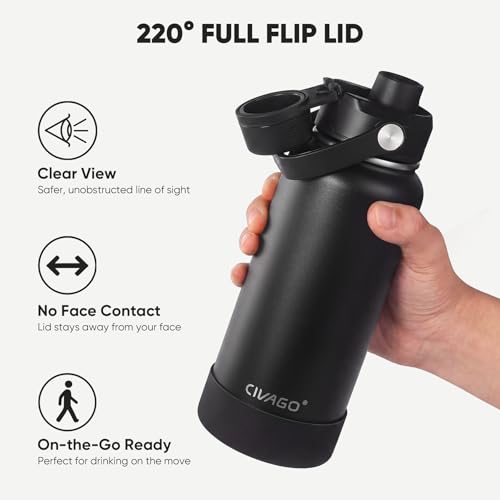 32 oz Insulated Stainless Steel Water Bottle with Straw and Handle