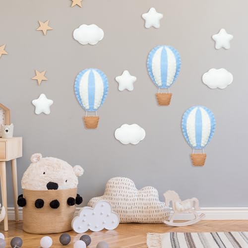 10-Piece Felt Hot Air Balloon Wall Decor Set for Baby Nursery