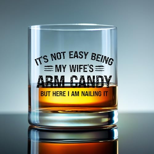 Funny Husband Whiskey Glass - Unique Bourbon Gifts for Men - Anniversary & Birthday Present from Wife