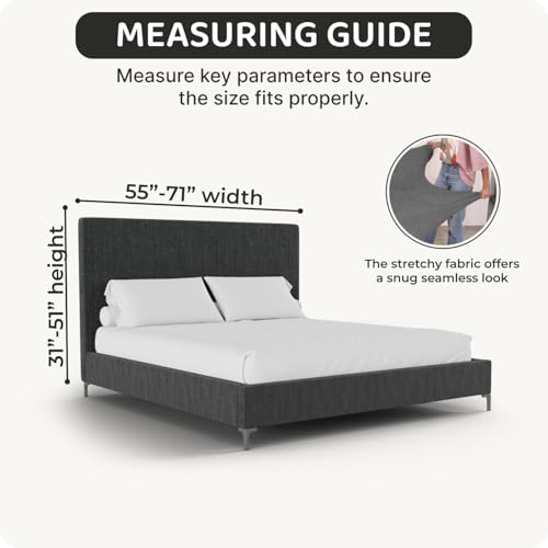 Stretch Bed Frame Slipcover - Soft Bi-Elastic Cover for Full/Queen Beds - Dark Brown