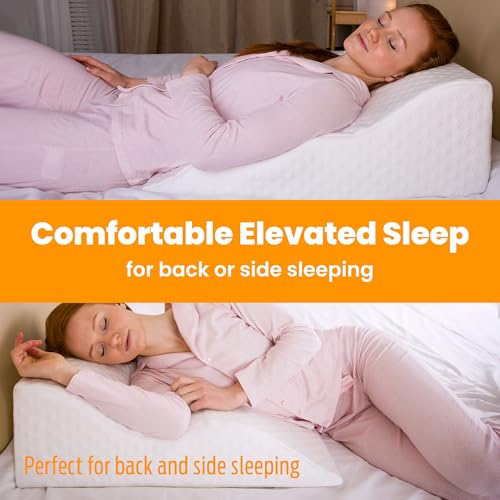 Memory Foam Wedge Pillow - 19-Degree Incline for Sleep, Snoring & Recovery