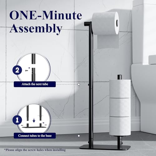 Free Standing Toilet Paper Holder Stand with 4 Roll Capacity