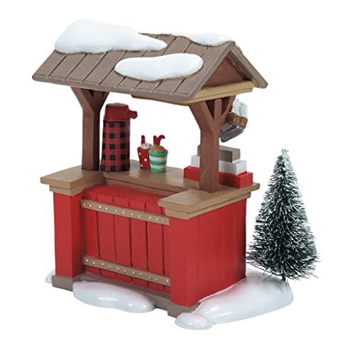 Hot Cocoa Stand Christmas Village Figurine - Hand-Painted Resin, 3.95 Inch