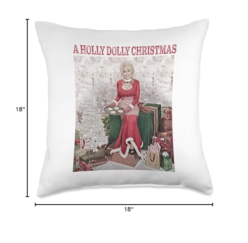 Dolly Parton Christmas Cookies Throw Pillow 18x18 - Festive Decor