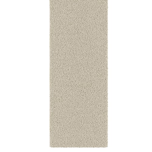 2x6 Shaggy Runner Rug - Soft Cream Non-Slip Carpet for Hallways & Entryway