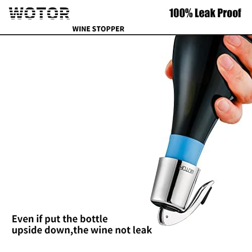 Stainless Steel Wine Bottle Stoppers - Reusable Leakproof Wine Saver (2 Pack)
