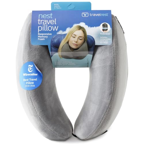 Memory Foam Travel Neck Pillow - Ergonomic Support for Long Flights