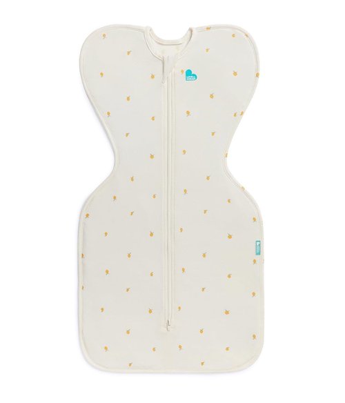 Love to Dream Swaddle UP - Silky-Lux 1.0 TOG, 100% Viscose from Bamboo, Arms Up Design, 13-19 lbs, Cream Lemons