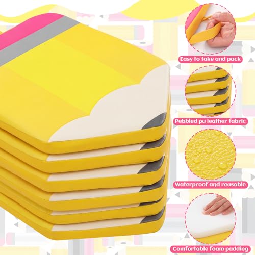 6-Piece Pencil Shaped Floor Cushions for Kids, 12x16 Inch Playroom Seating
