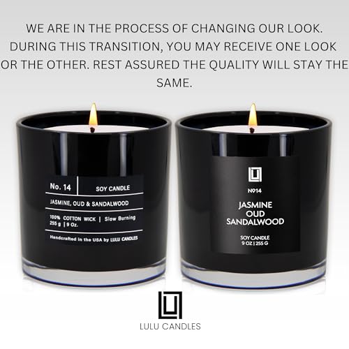 Jasmine, Oud & Sandalwood Scented Soy Blend Glass Jar Candle - 9 oz