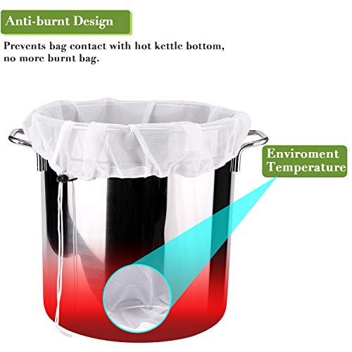 Reusable Brew Bags 3-Pack 26"x22" Fine Mesh Strainer for Beer and Wine