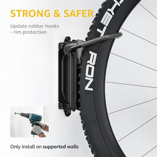 Swivel Bike Wall Mount Vertical Rack for Garage 2 Pack Gray