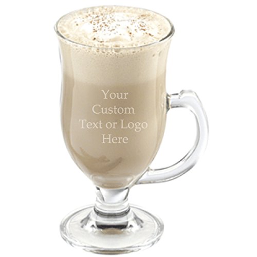 Custom Engraved Irish Coffee Glass 8oz - Personalized Gift for Him & Her (Single Glassware)