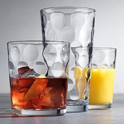 18-Piece Glassware Set - Highball, Whiskey Rocks, and Juice Drinking Glasses