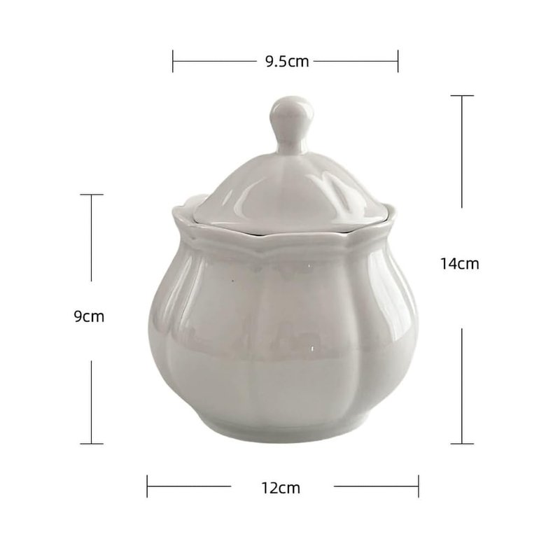 WAIT FLY Vintage Embossed Ceramic Creamer and Sugar Bowl Set, Cream Pitcher, Sugar Bowl with Lid, Coffee Serving Set-White-Creamer Bowl Set