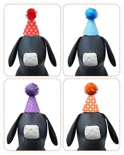 10-Pack Mini Party Hats for Small Dogs, Cats, and Puppies - Adjustable Felt