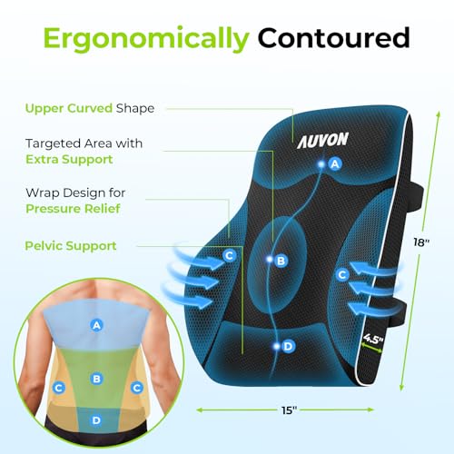 Ergonomic Lumbar Support Pillow for Office Chair - Memory Foam