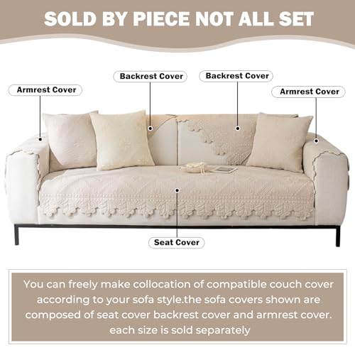 Quilted Cotton Dog Couch Cover, Non-Slip Sofa Slipcover Furniture Protector