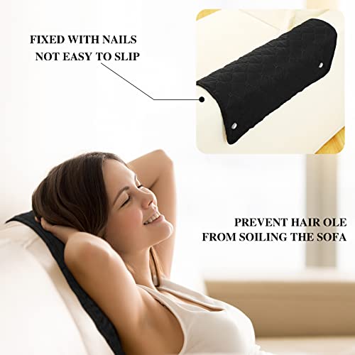 2 Pcs Recliner Headrest Covers - Black Chair Protector