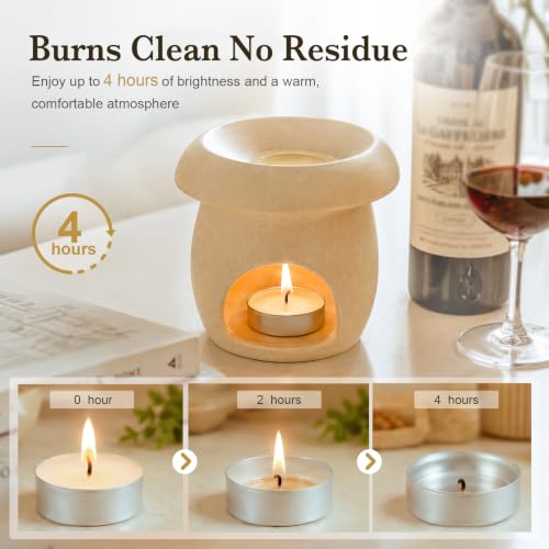 48 Pack Unscented Palm Wax Tea Light Candles - 4 Hour Clean Burn