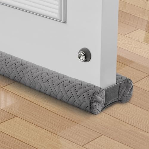 Velvet Under Door Draft Blocker - Double-Sided 30-36 Inch Door Seal