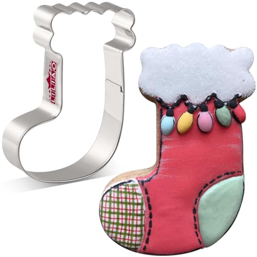 LILIAO Christmas Stocking Cookie Cutter - 2.7 x 3.7 inches, Food-Grade Steel