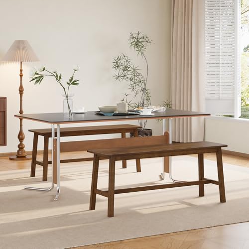 39-inch Bamboo Dining Bench, Sturdy Farmhouse Kitchen Table Bench