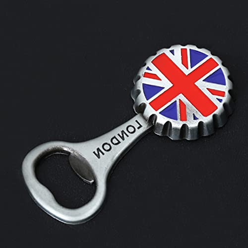 Magnetic British Flag Bottle Opener - Heavy Duty Stainless Steel Beer & Soda Can Opener, Fridge Magnet Gift for Men Women