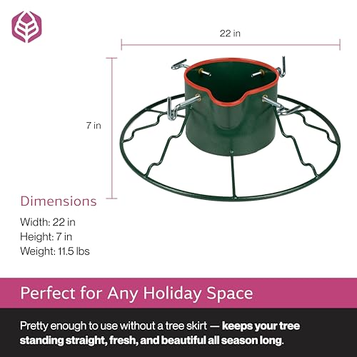 Yard Butler Christmas Tree Stand for 6-11 ft Trees with Water Reservoir, Green