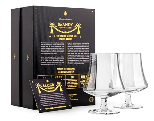 15 oz Crystal Brandy and Cognac Snifter Glasses Set of 2 - Elegant Tasting Drinkware