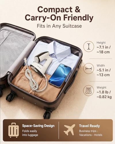 OGHom Handheld Foldable Clothes Steamer - 1000W Travel Garment Steamer