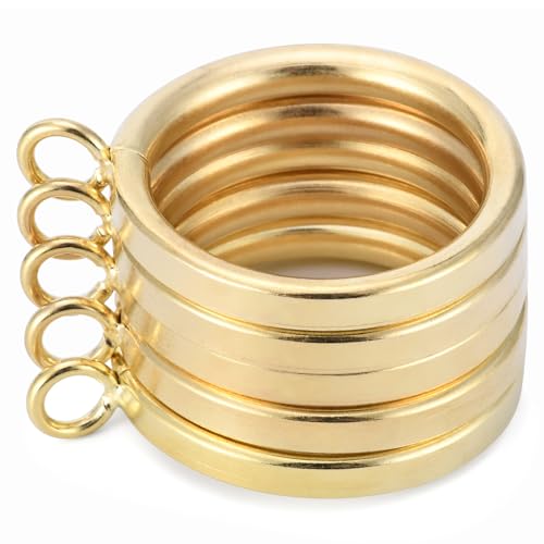 24-Piece 1.5-Inch Metal Curtain Rings with Eyelets for 1.25-Inch Rods