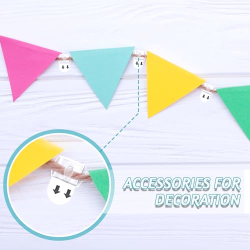 Jetec 500 pcs Clear Light Clips with Adhesive Strips for String Lights Outdoor