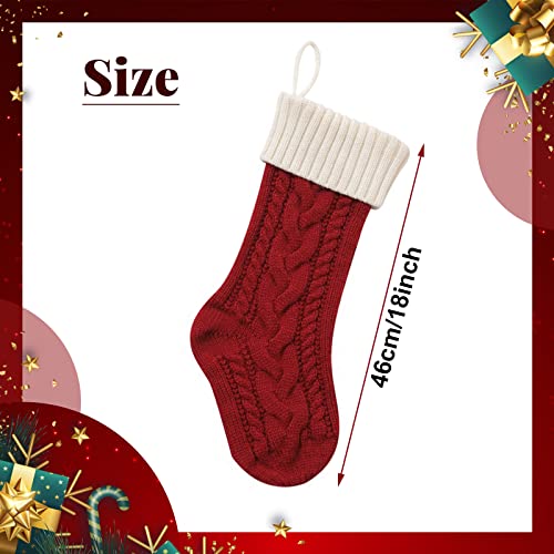 Personalized Christmas Stocking - 18 Inch Custom Embroidered Knit Stocking