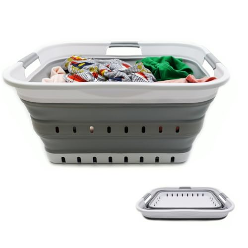 42L Collapsible Laundry Basket - Foldable Pop-Up Storage Hamper