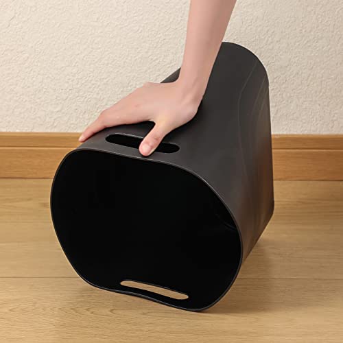 3.5 Gallon Slim Plastic Trash Can with Built-In Handles for Narrow Spaces