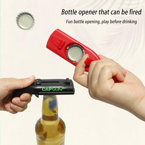 Syohoxi Black-Gray Cap Gun Bottle Opener | Fun Shooting Design for Parties & Gifting
