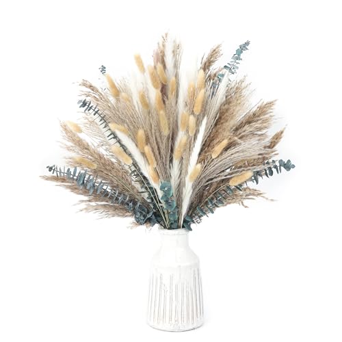 120 Pcs Dried Pampas Grass Bouquet for Boho Home & Wedding Decor